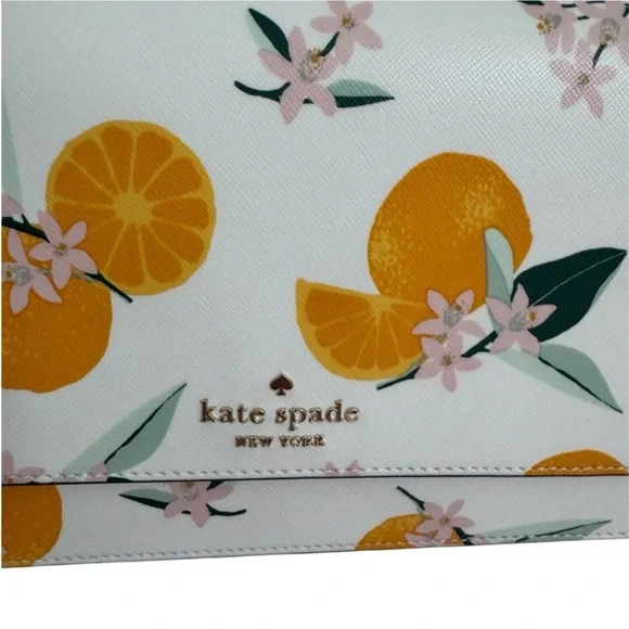 NWT Kate Spade Cream and Orange Floral Cross Body - Picture 6 of 8